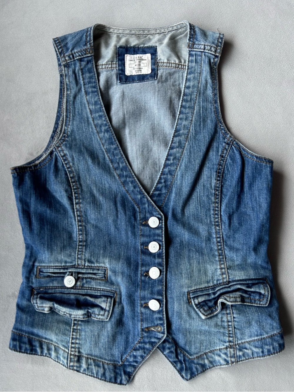 H & M ~ L.O.G.G. ~ Tailored Denim Vest ~ Women’s Size 8